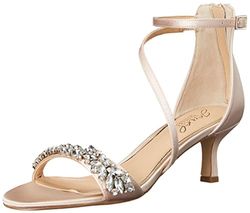 Jewel Badgley Mischka Daleyza Sandalen met hakken voor dames, Champagne Satijn, 36 EU