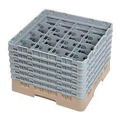 Cambro Beige Camrack 16 Comp Full Size Rack in Vetro w/6 Estensioni - Case = 2