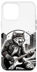 Custodia per iPhone 14 Plus Rock And Roll Graphic Band Tees divertente gatto che suona la chitarra