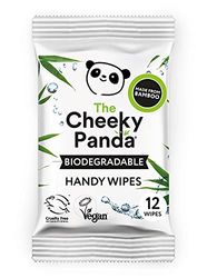 The Cheeky Panda Bamboo Hand Wipes | 12 Travel Wipes | 100% Plastic Free and Biodegradable Wet Wipes