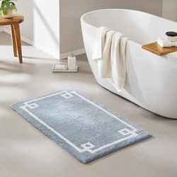 Madison Park Absorbente, de Secado rápido, diseño de SPA, decoración para Cuarto de Ducha, Azul, 50,8 cm x 76,2 cm