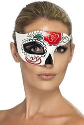Smiffys 44279 Dag van het Dode Halve Oogmasker (Een Grootte)