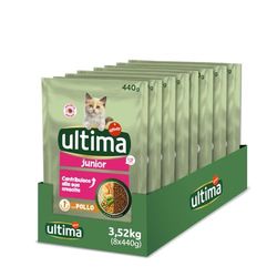 Ultima Pienso para Gatos Junior con Pollo: Caja de 8 x 440g
