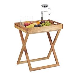 Relaxdays Table d’appoint avec plateau amovible en bois table pliante café pliable service HxlxP: 54 x 52 x 36 cm