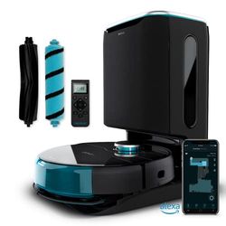 Cecotec Robot Aspirador Conga 8090 Ultra con Base de Autovaciado. Tecnología láser, Friega, Aspira y Barre a la Vez, 10.000 Pa, Cepillo Jalisco, App, Cepillo Mascotas, Mando a Distancia, 2.5 litros