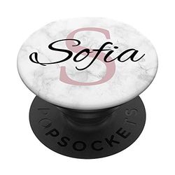 PopSockets Sofia Pink Monogram Lettera S Girls in Personalizzare PopGrip: Impugnatura per Telefoni Cellulari e Tablet Intercambiabile