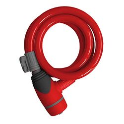Mv-Tek Ciclo, Lucchetto a Spirale Unisex Adulto, Rosso, 1,2m
