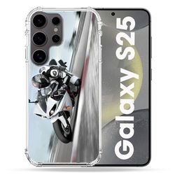 Cover rinforzata per Samsung Galaxy S25 Moto Racing GP, colore: Bianco