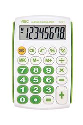 Alevar AVC Calcolatrice Tascabile 8 Cifre con Tasti in Gomma, Formato 62x97x11 mm, Colore Verde, Confezione da 1 Pezzo