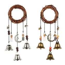 Cloches de sorcière pour la Protection de la Maison, décoration païenne pour Attirer Le Positif et chasser Le négatif, Suspendre des Cloches de Noël argentées, décoration de sorcière Safacre