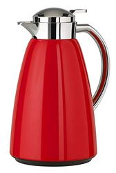 Emsa Campo vacuum flask, 1L, 100% leak proof, quick tip closure, 12 standard hot/24 cold, in chrome, Stainless Steel, red, 28 x 28 x 18 cm