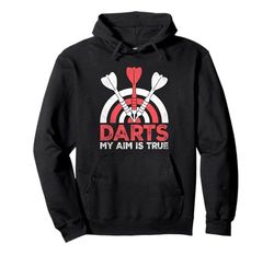 Darts My Aim Is True Game Giocatore sportivo Felpa con Cappuccio
