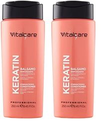 Vitalcare | Keratin - Balsamo Capelli Rinforzante, per Capelli Fragili e Stressati, con Cheratina e Arginina, Aiuta a Rigenerare e Proteggere la Fibra dei Capelli, 250 ml (Confezione da 2)