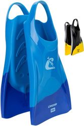 CRESSI Pura Fins - Unisex korta fickor i silikon för simning och snorkling, blå/azurblå, L - 43/45 EU