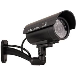 Maclean IR9000 - Câmara de vigilância simulada com LED piscando preto ou prateado (preto) (preto)