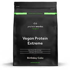 Protein Works - Vegan Protein Extreme | Mélange de vitamines ajoutées | Poudre de protéine végétalienne | Shake protéiné à base de plantes | 57 portions | Gâteau d'anniversaire | 2 kg