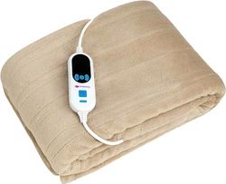 Pekatherm | Verwarmingsdeken | Afmeting 170 x 130 cm | 160 W vermogen en 9 temperatuurstanden | Polyester elektrische deken | Hand- en machinewasbaar | Bruine kleur | Pekatherm O120DF