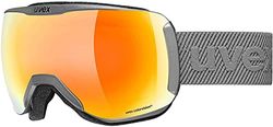 Uvex Downhill 2100 Cv - Masque de Ski pour Hommes et Femmes - à Contraste Élevé - Sans Distorsion et Anti-Buée - Rhino/Orange-Orange - Taille unique