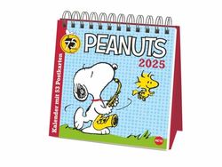 Peanuts Premium-Postkartenkalender 2025: Kultiger Tischkalender mit 52 Postkarten von Snoopy, Charlie Brown und Co. Kalender zum Aufstellen mit Postkarten zum Sammeln oder Verschicken.