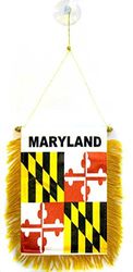 AZ FLAG Fanion Maryland 15x10cm - Mini Drapeau Etat américain - USA - Etats-Unis 10 x 15 cm spécial Voiture - Bannière