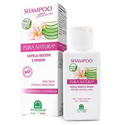 PuraNatura Shampoo Shampoo Capelli Secchi e Opachi con Aloe e Proteine della Seta, 250ml, 250 unità