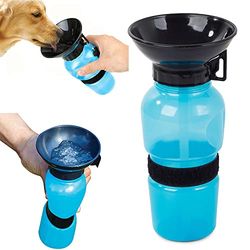 PARENCE - Waterfles voor hond met geïntegreerde kom - Reis- en transportwaterfles - Auto, binnen en buiten - Fles voor hond 0,5L