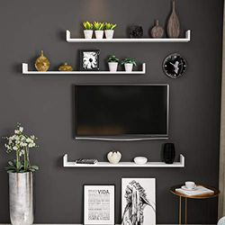 Bonamaison TV-plank wit, meubels voor woonkamer, slaapkamer, keuken, kantoor - ontworpen en vervaardigd in Turkije