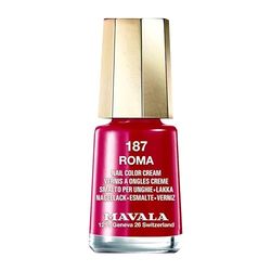 MAVALA - Mini cores de Roma 187 5 ml, esmalte de unhas pequeno, cor vermelha, minimiza a evaporação, formulado com ingredientes selecionados, prático para transportar