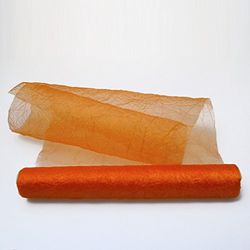 Deko AS GmbH Crash Caminho de mesa de organza laranja, 28 cm de largura, rolo de 5 metros - 68280 20 R 280