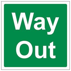 V Safety Way Out Panneau de sécurité carré en aluminium composite 3 mm 150 x 150 mm