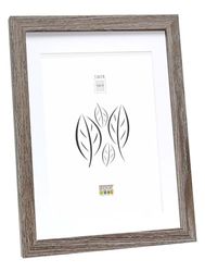 Deknudt Frames Fotolijst met passe-partout - grijs houtkleur - S66KH3 P1 13x18 cm voor afbeelding 10 x 15 cm - Fotolijst hout MDF - Foto's ophangen of tentoonstellen