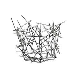 ALESSI Blow Up Fruteira de aço inoxidável, prateado, 40 cm x 32 cm x 36 cm