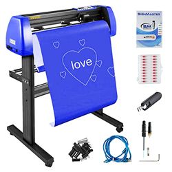 VEVOR Plotter da taglio professionale in vinile, 720 mm, nero e blu, taglierina in vinile, 20 lame, plotter per stampante, viny, plotter con software Signmaster per cartellini