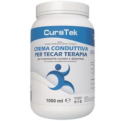 CURA FARMA CuraTek - Crema Conduttiva Tecar, Diatermia e Fisioterapia, 1L, Fluida e Idratante per Radiofrequenza - Crema Diatermica per Trattamento Capacitivo e Resistivo con Apparecchio Tecarterapia