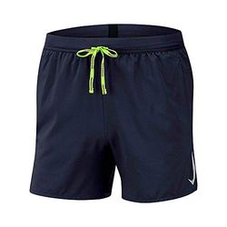 Nike M NK Air FLX Stride 5IN BF, Pantaloncini Sportivi Uomo, Obsidian/Obsidian/Volt/(Reflective Silv), XL