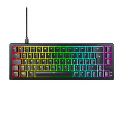 CHERRY XTRFY K5V2 Compact, Tastiera Gaming Meccanica in Formato 65 Percento, Layout per la Germania (QWERTZ), Tastiera Hot-Swap, Interruttori CHERRY MX2A RED, Nero