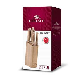 Gerlach G02-959AM-ZENB-05PU-S5S1-03 uppsättning köksknivar i block Country-G02-959AM-ZENB-05PU-S5S1-03, rostfritt stål