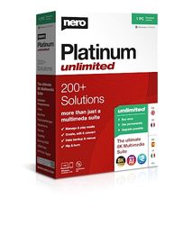 Nero Platinum Unlimited | Boîte de détail avec CD | Édition vidéo | Gérer et lire les médias | Intelligence artificielle | 8K | Photos | Musique | Réglage du PC | Windows 11 / 10 / 8 / 7