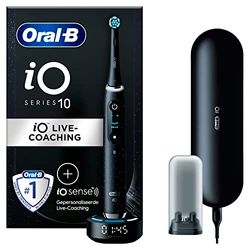 Oral-B iO 10 Zwarte Elektrische Tandenborstel, 1 Opzetborstel, 1 Oplaadreisetui, Ontworpen Door Braun