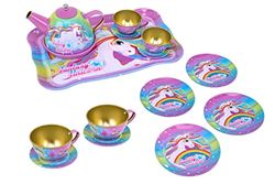 W'TOY Eenhoorn theeservies speelgoed voor kinderen, kleur roze, 41728