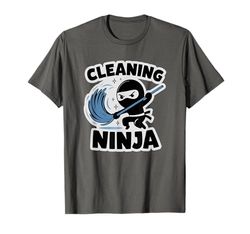 Divertente PULIZIA NINJA Vacuumologist Clean Scrub Squad Vacuum Maglietta