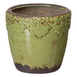 BigBuy Garden Fioriera Pistacchio Ceramica 15,5 x 15,5 x 14 cm