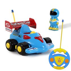 BABY CHALLENGE - Raceauto - Mijn Eerste Voertuig - 050215 - Afstandsbediening Auto - Blauw - Geluid en Licht - 1/24 - Batterijen Niet Inbegrepen - Plastic - Vanaf 24 maanden