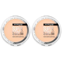 Maybelline Powder Foundation, Long-lasting 24H Wear, Medium to Full Coverage, Transfer, Water & Sweat Resistant, SuperStay 24H Hybrid Powder Foundation, 10 (Pack of 2)