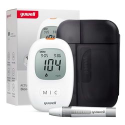 yuwell Blood Sugar Monitor Ideal for Home Use, Batteries Included (710 with 10pcs test strip and lancets)