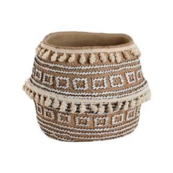 Home ESPRIT Macetero Marrón Beige Cemento Tropical 34 x 34 x 26 cm