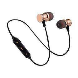 Słuchawki Bluetooth, metalowe, do Xiaomi Redmi 7 smartfonów, bezprzewodowe, pilot zdalnego sterowania, zestaw głośnomówiący (kolor złoty)