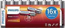 PHILIPS Confezione Economica di Batterie AA - 16 Pezzi - Batterie Alcaline - LR6 - Durata fino a 10 Anni