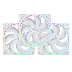 Thermalright TL-S12W X3 120mm CPU Fan, Case Cooler, 4pin PWM Connector Silent Computer Fan with S-FDB Bearing,up to 1500RPM PC Cooling(White,3-Packs)
