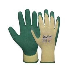 Ruvigrab Guanto supporto cotone 5 fili rivestimento lattice naturale rugoso